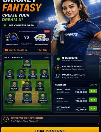 Come (Come App) fantasy cricket & matchday visual 3